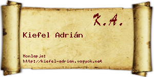 Kiefel Adrián névjegykártya